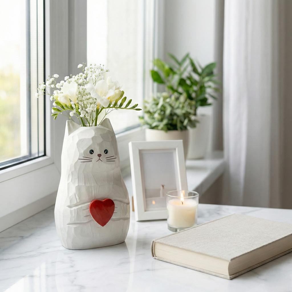 Heartfelt Kitten Planter