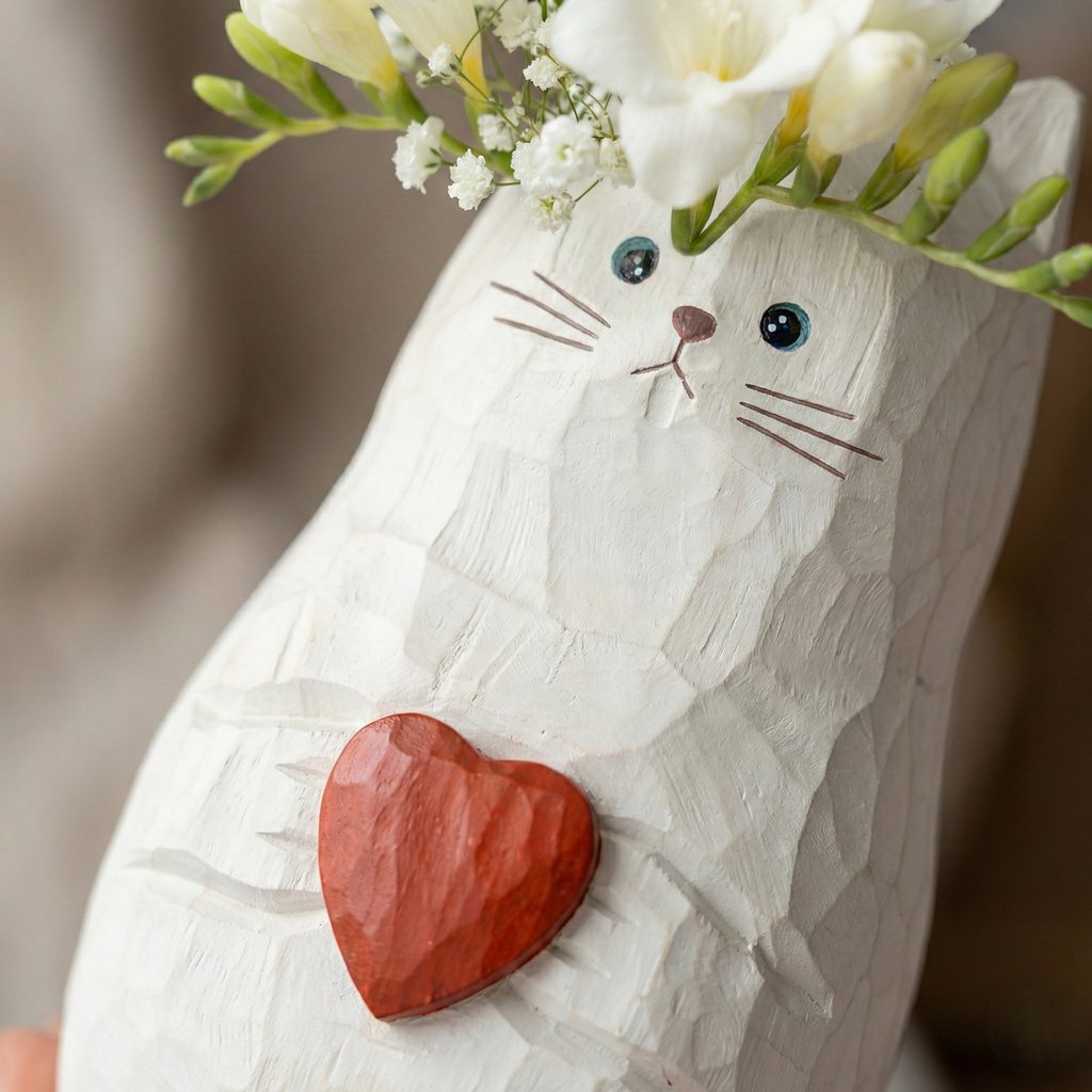 Heartfelt Kitten Planter