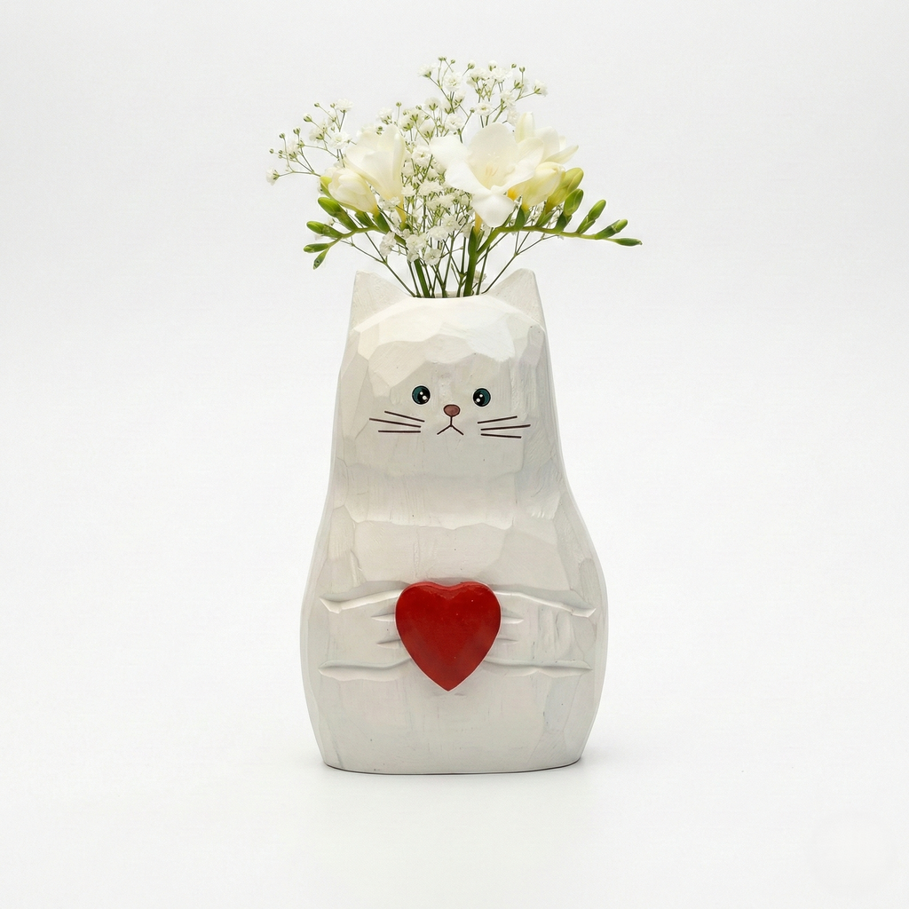 Heartfelt Kitten Planter