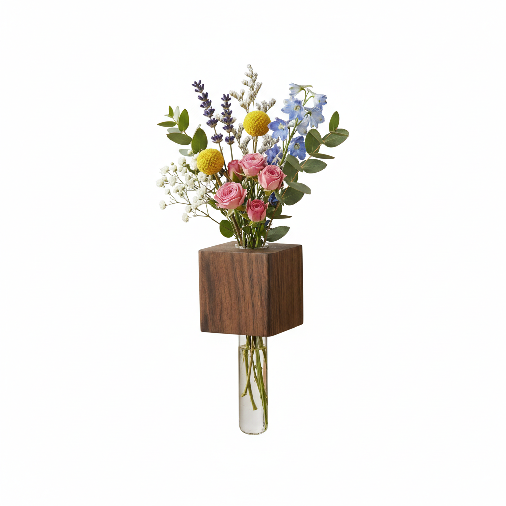 Magnetic Wooden Test Tube Vase