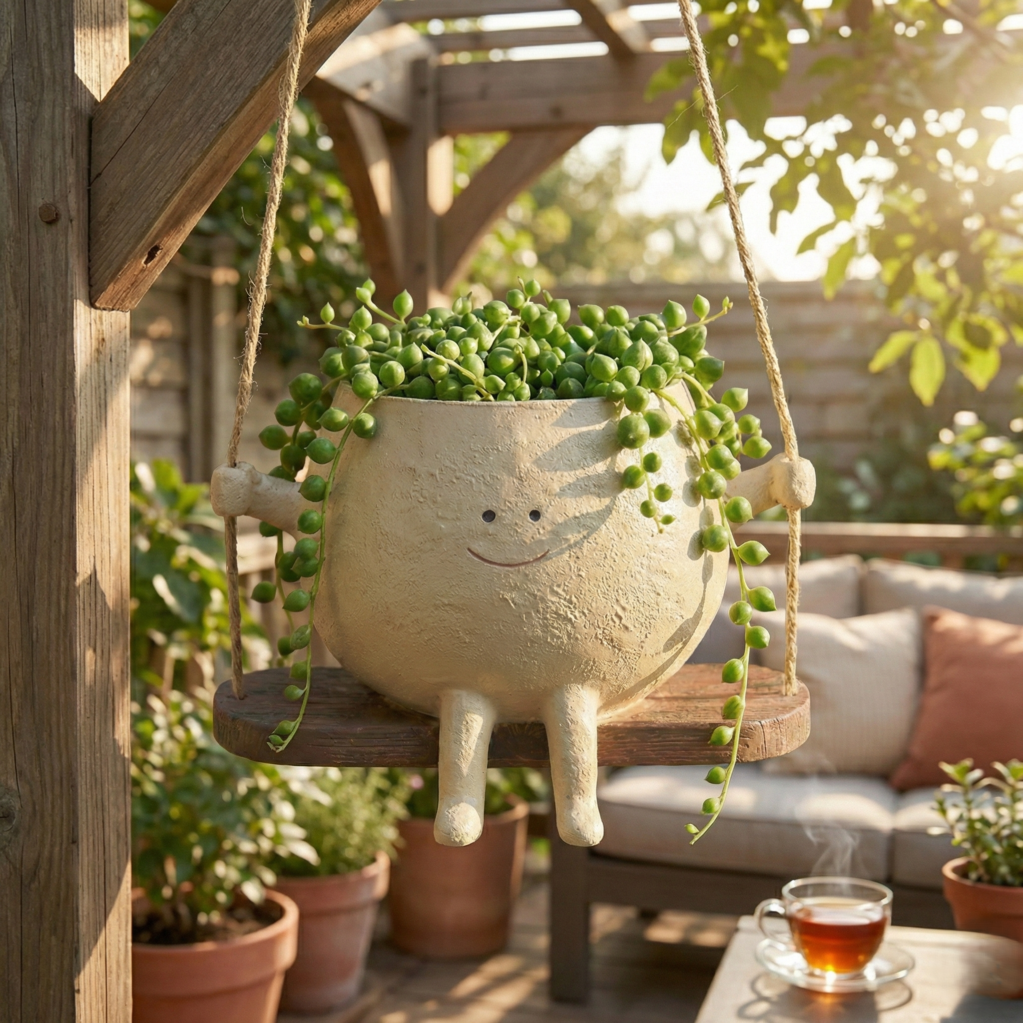 Swinging Face Planter