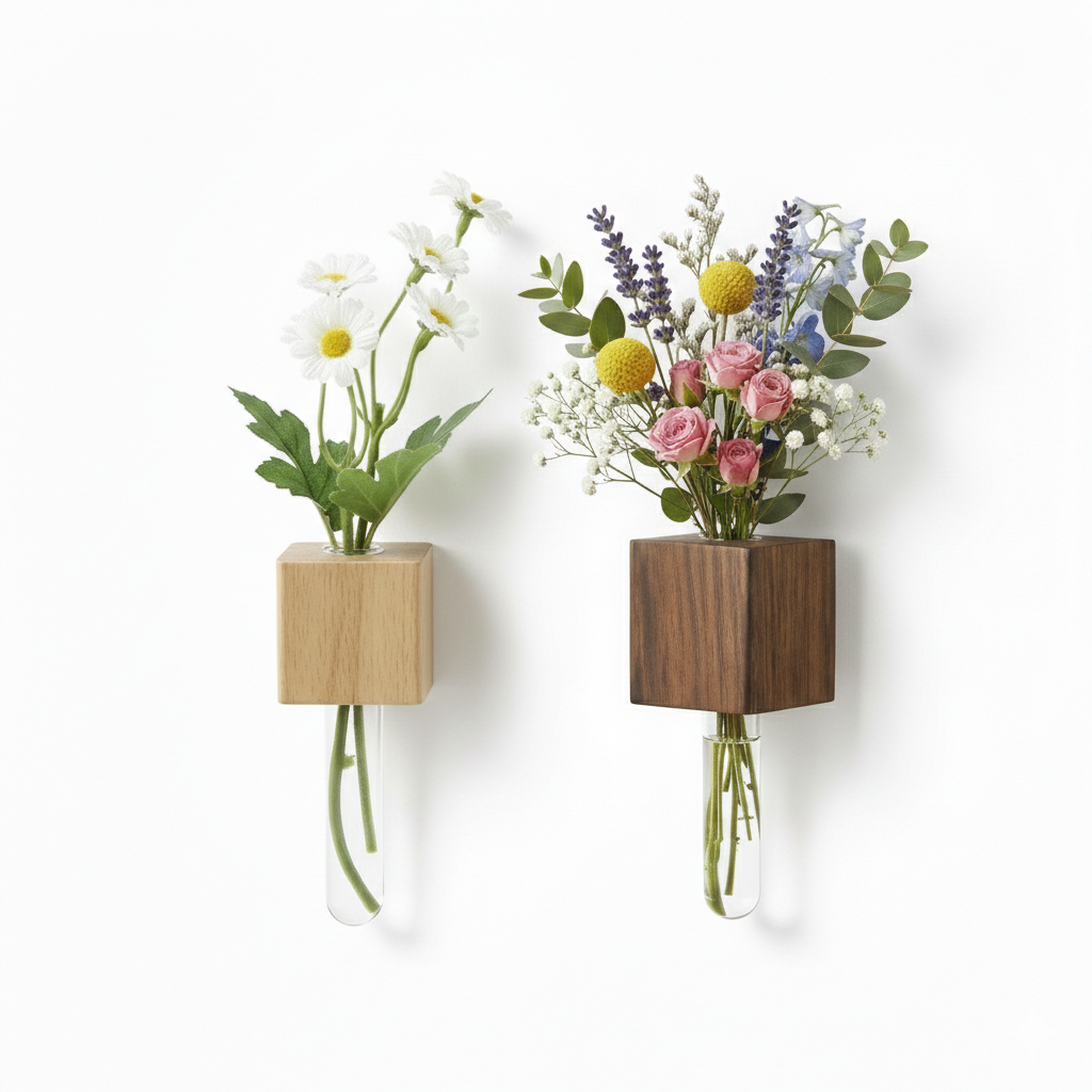 Magnetic Wooden Test Tube Vase