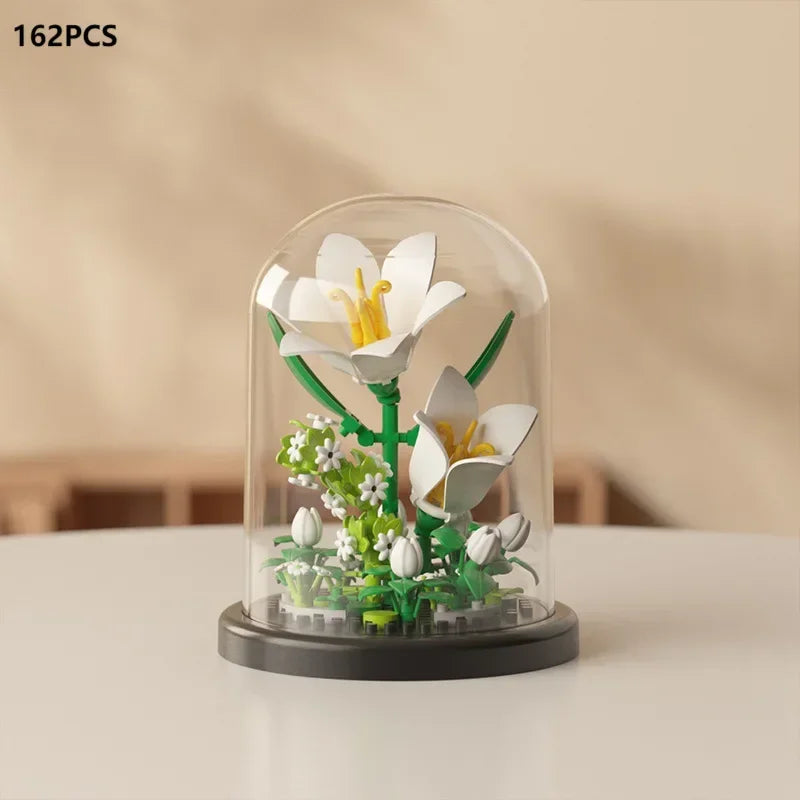Eternal Bloom Display Case Flower Building Set