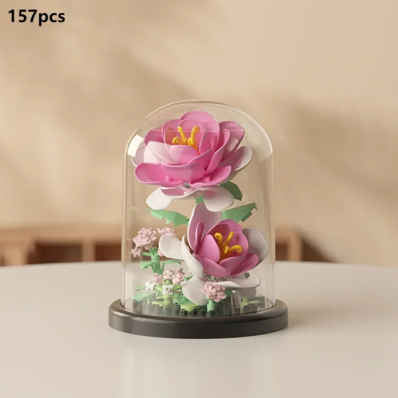 Eternal Bloom Display Case Flower Building Set