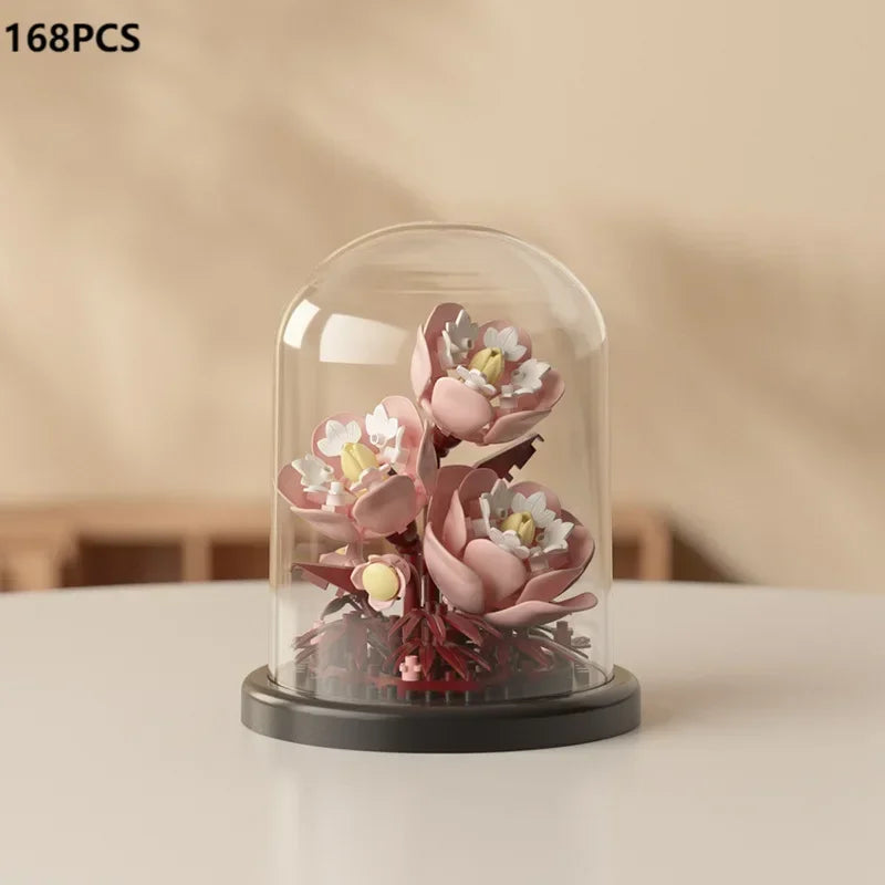 Eternal Bloom Display Case Flower Building Set