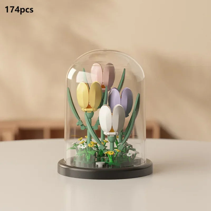 Eternal Bloom Display Case Flower Building Set