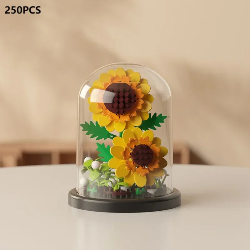 Eternal Bloom Display Case Flower Building Set