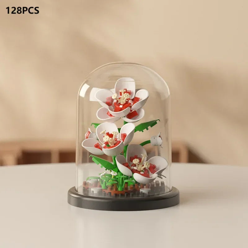 Eternal Bloom Display Case Flower Building Set