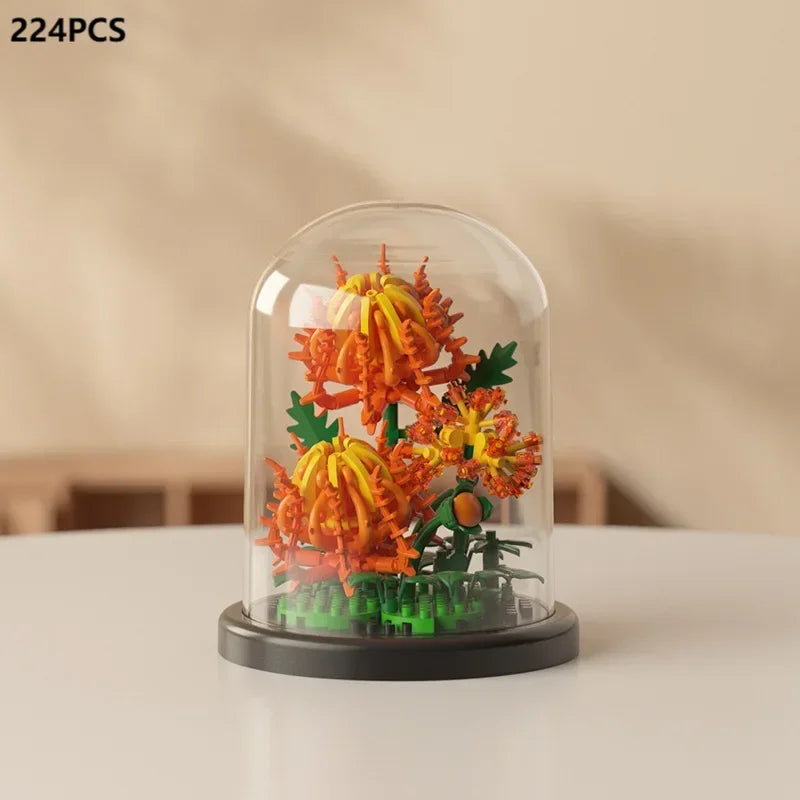 Eternal Bloom Display Case Flower Building Set