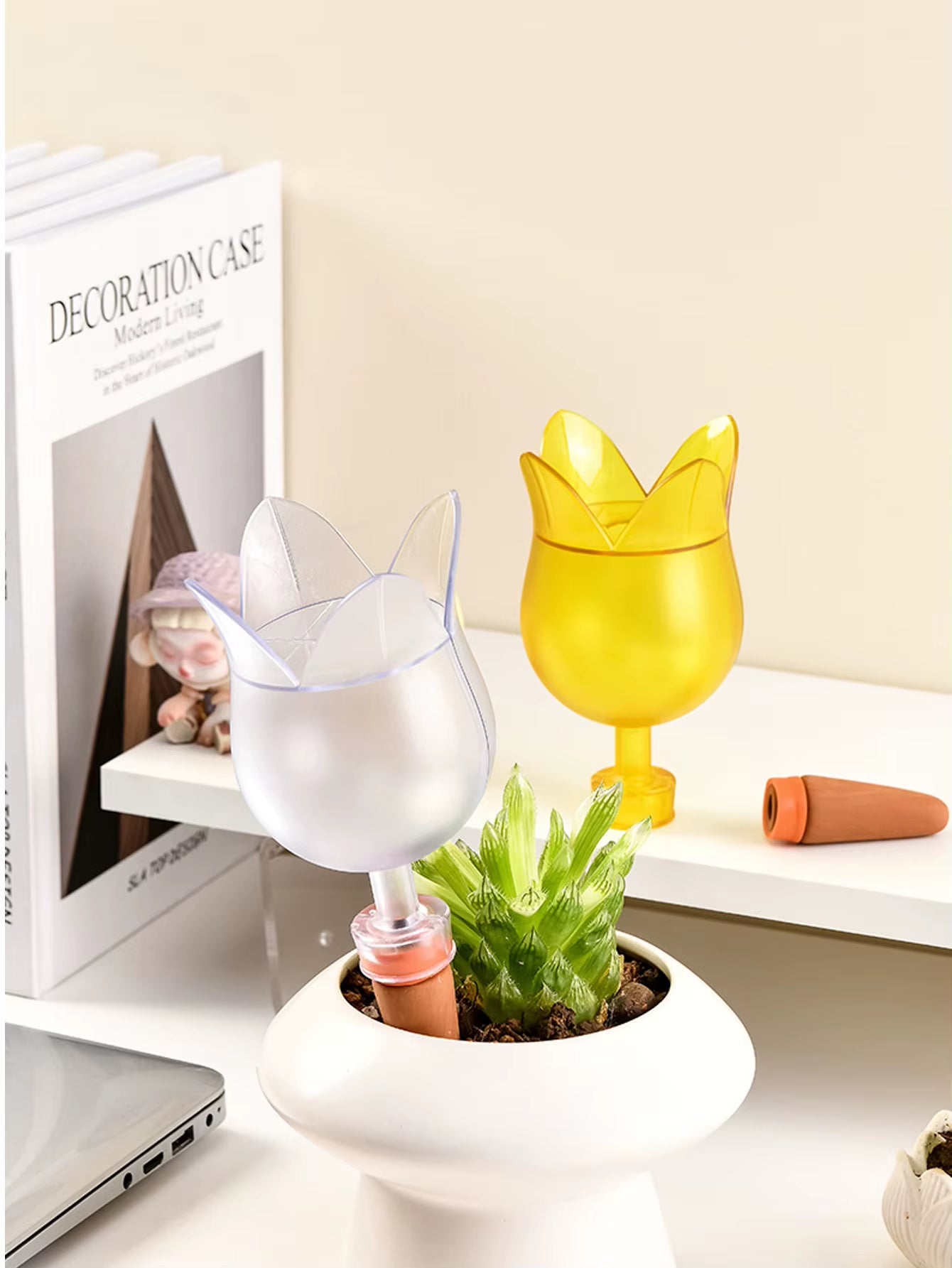 1PCS Flower Shape Automatic Plant Watering Insert Effortless Self Watering Device Drip Irrigation System for Indoor Outdoor