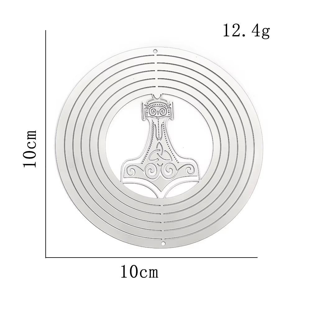 Garden Wind Spinner Hanging Decor Stainless Steel 3D Whirligigs Flowing Illusion Wind Chimes Mirror Outdoor Yard Bird Deterrent