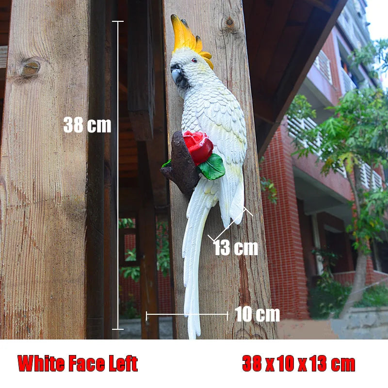 Aura-Macaw – Hand-Painted Tropical Tree Sculpture