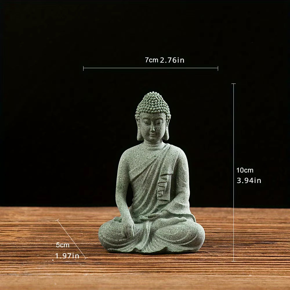 Aura-Bodhi – Hand-Carved Green Sandstone Zen Sculpture