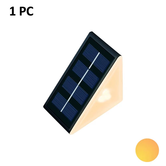 Outdoor Solar Step Lights, Warm White & RGB, IP67 Waterproof, Auto On, for Patio, Yard, Driveway, Porch Decoration