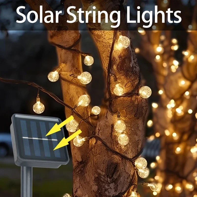 LED String Light Solar Fairy Lights 5M 20LED Warm Light Waterproof Outdoor Garden Wedding Decoration Christmas Lamp